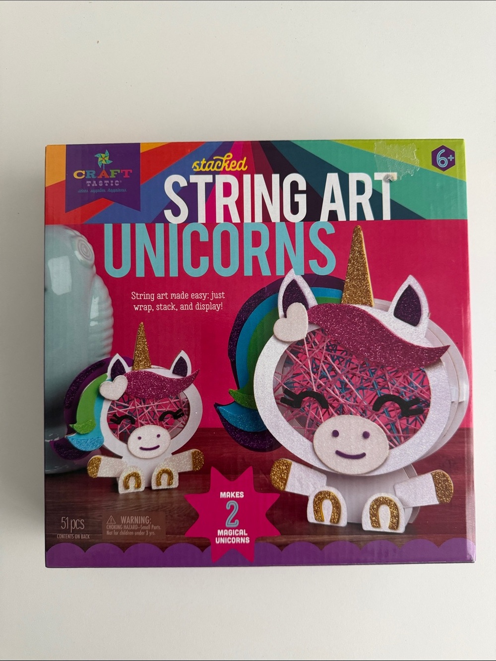 Craft Tastic - Stacked String Art Unicorns - DIY Creative Craft Activity Kit New